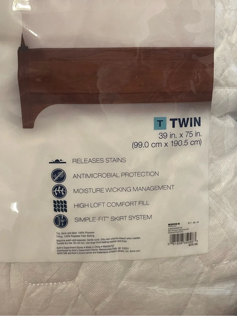 The Big One White Twin Essential Mattress Pad White Quilted Bedding Topper